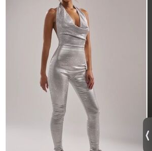 AKIRA DANCE THE NIGHT AWAY RHINESTONE JUMPSUIT Size MM